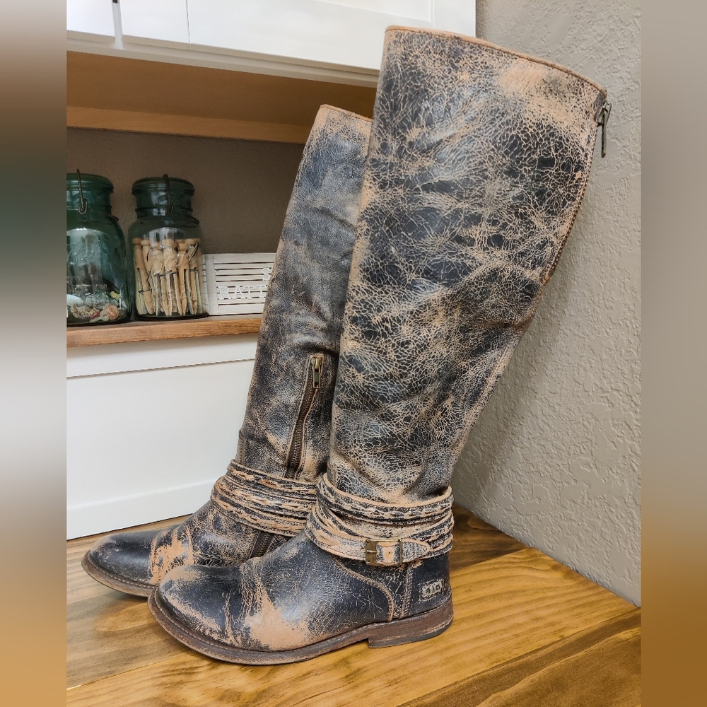 Bed Stu Cobbler Knee High Distressed Boots